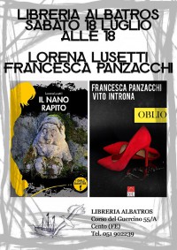 18 luglio 2020 Libreria Albatros ospita Lorena Lusetti e Francesca Panzacchi